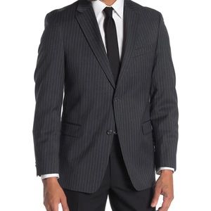 Tommy Hilfiger Men's Modern-Fit Th Flex Stretch Grey Pinstripe Suit Jacket